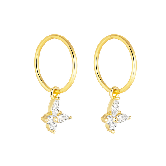 Gold Butterfly Charm Earrings