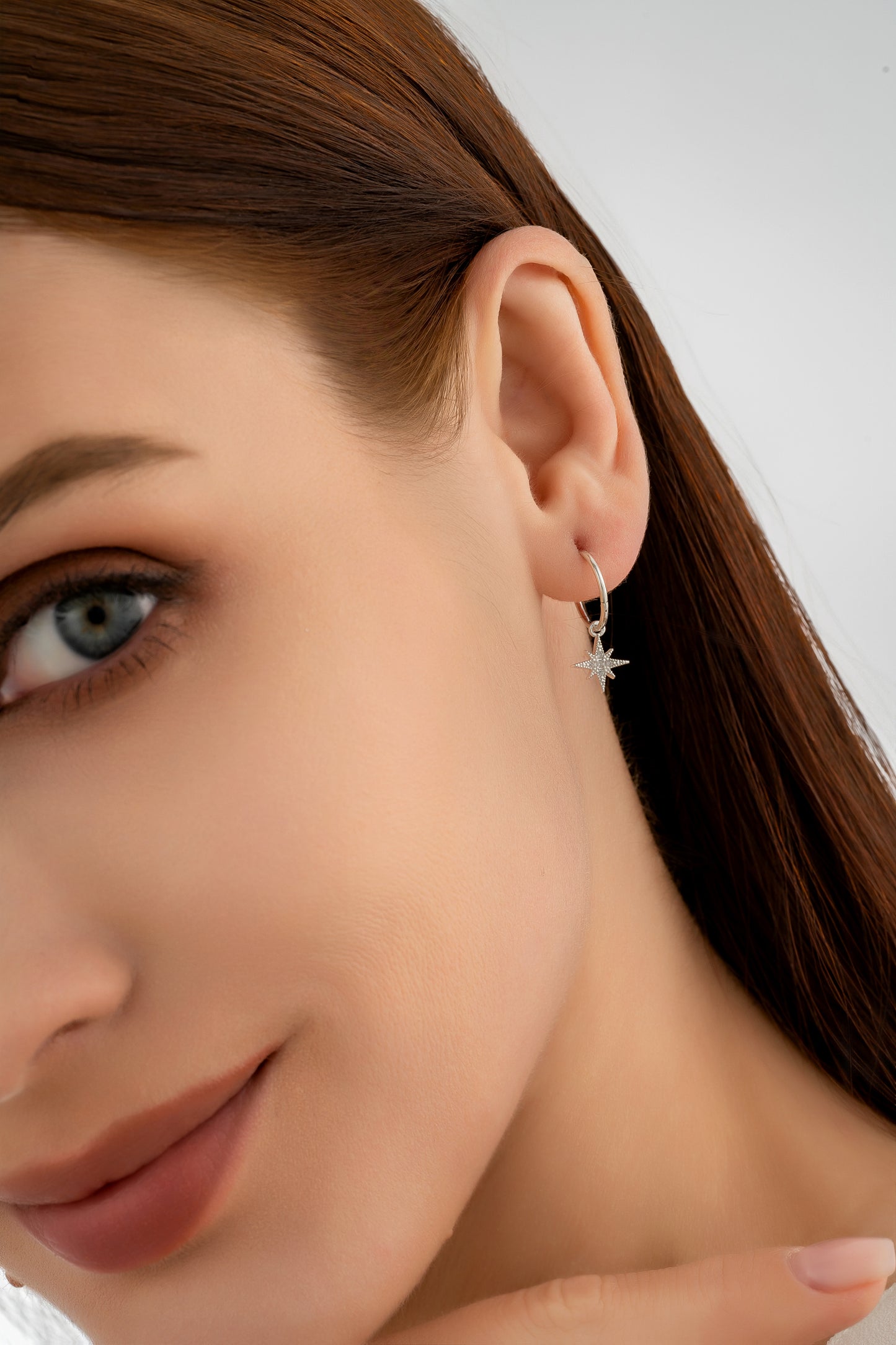 Silver Starburst Charm Earrings