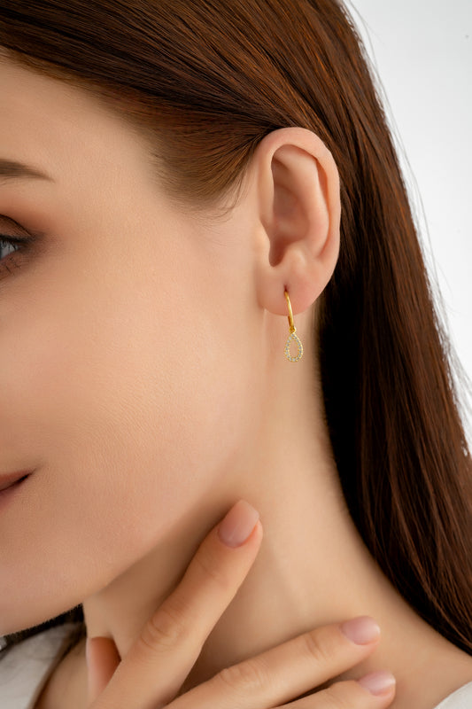 Gold Waterdrop Charm Earrings