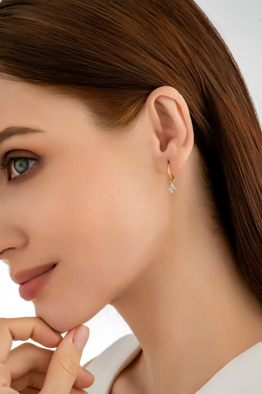 Gold Butterfly Charm Earrings