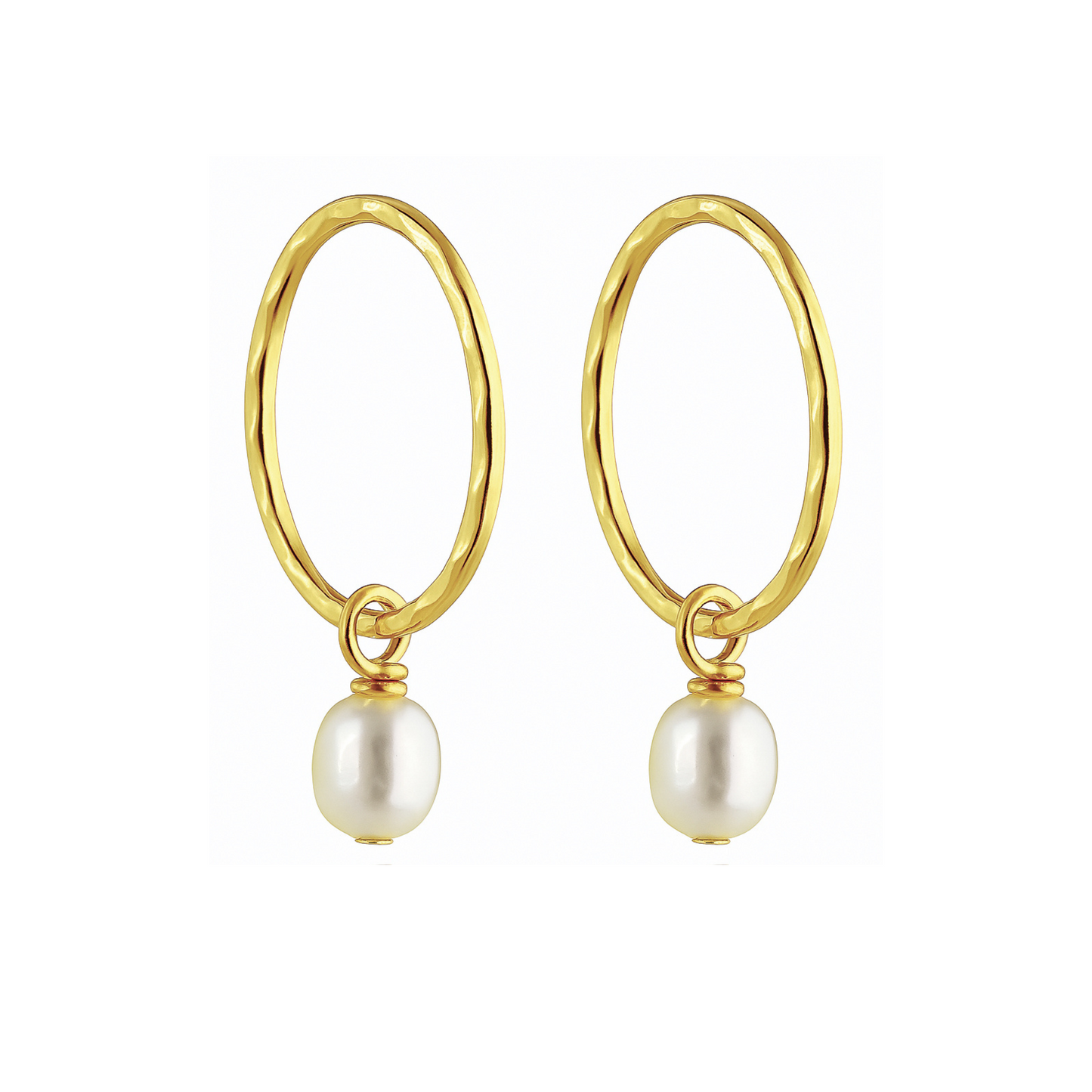 Gold Mini Pearl Hoops (10mm)