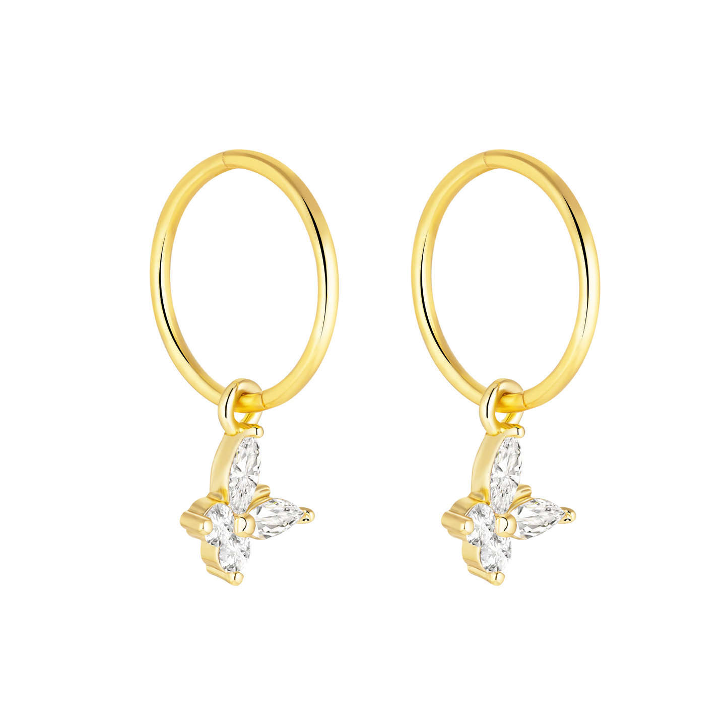 Gold Butterfly Charm Earrings