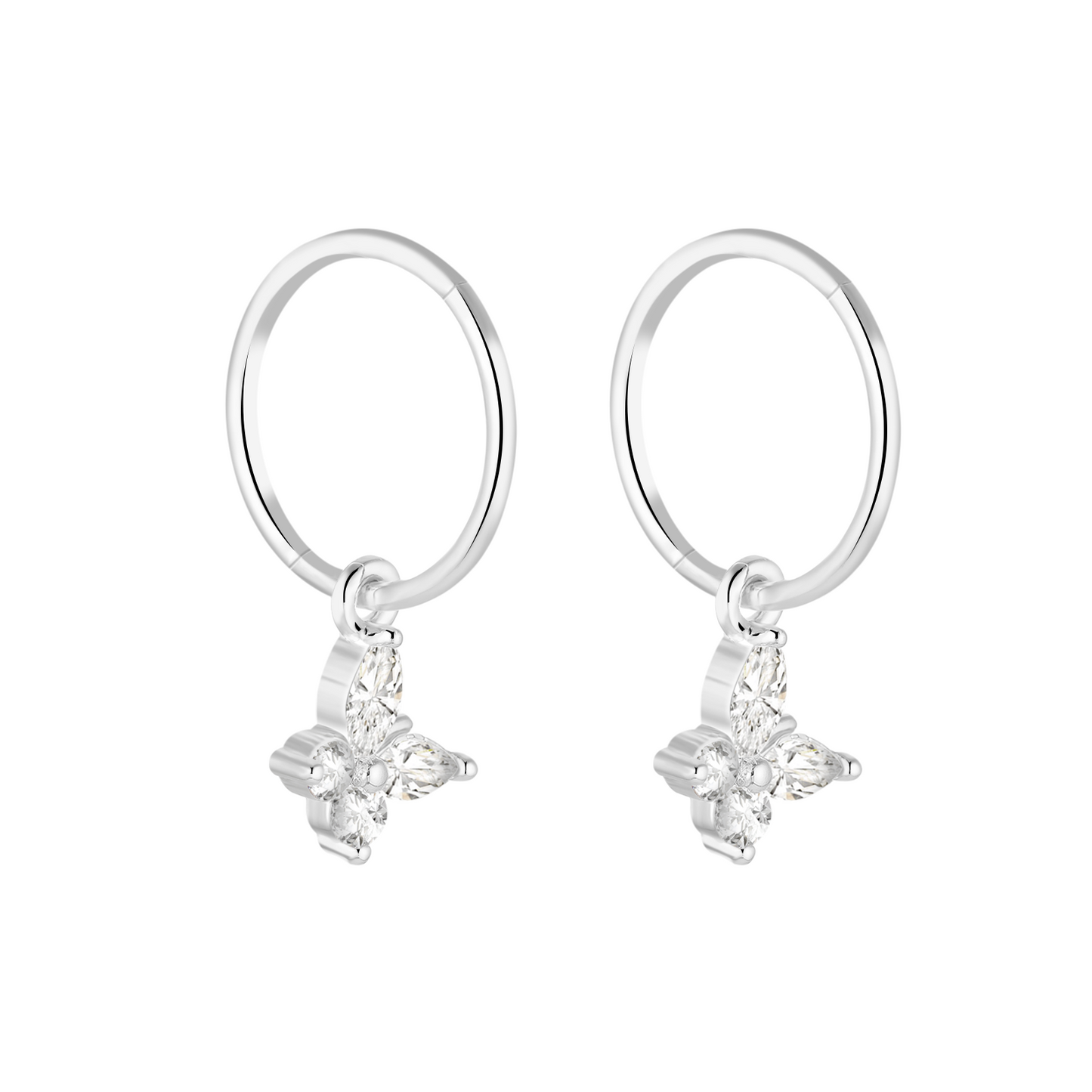 Silver Butterfly Charm Earrings