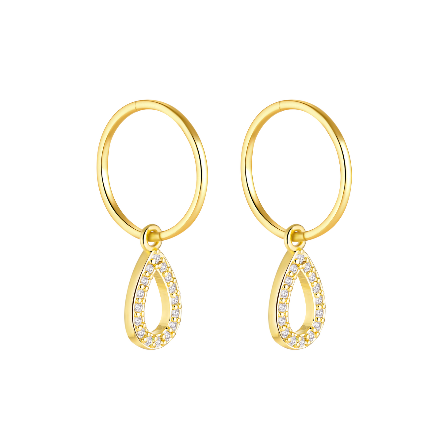 Gold Waterdrop Charm Earrings
