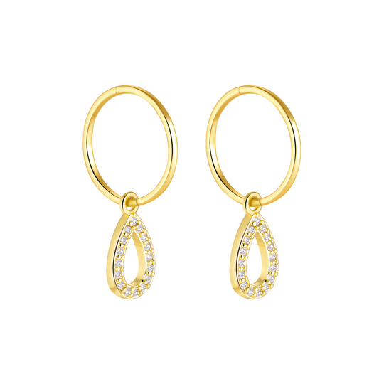 Gold Waterdrop Charm Earrings