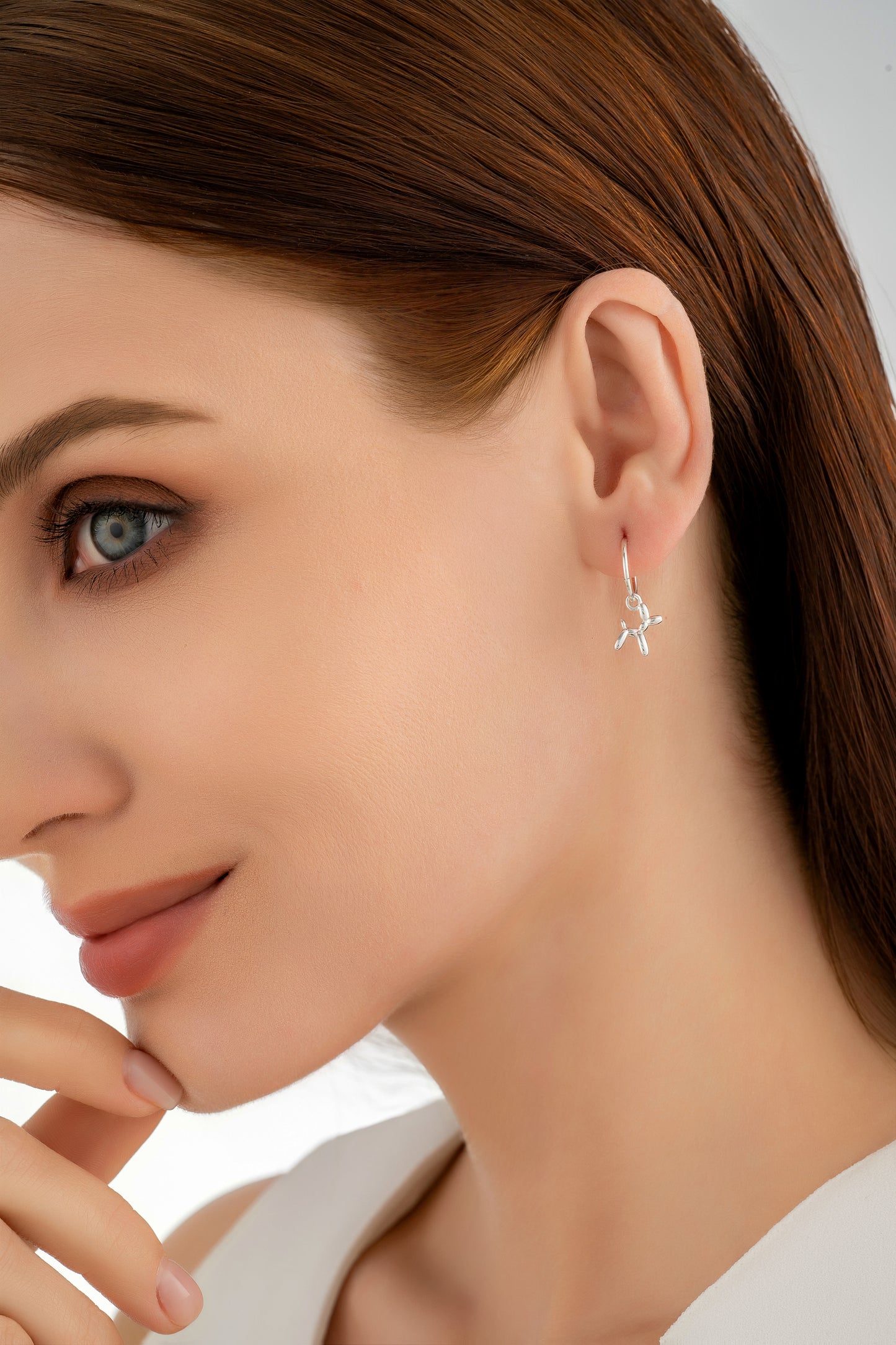 Silver Bubble Dog Charm Earrings