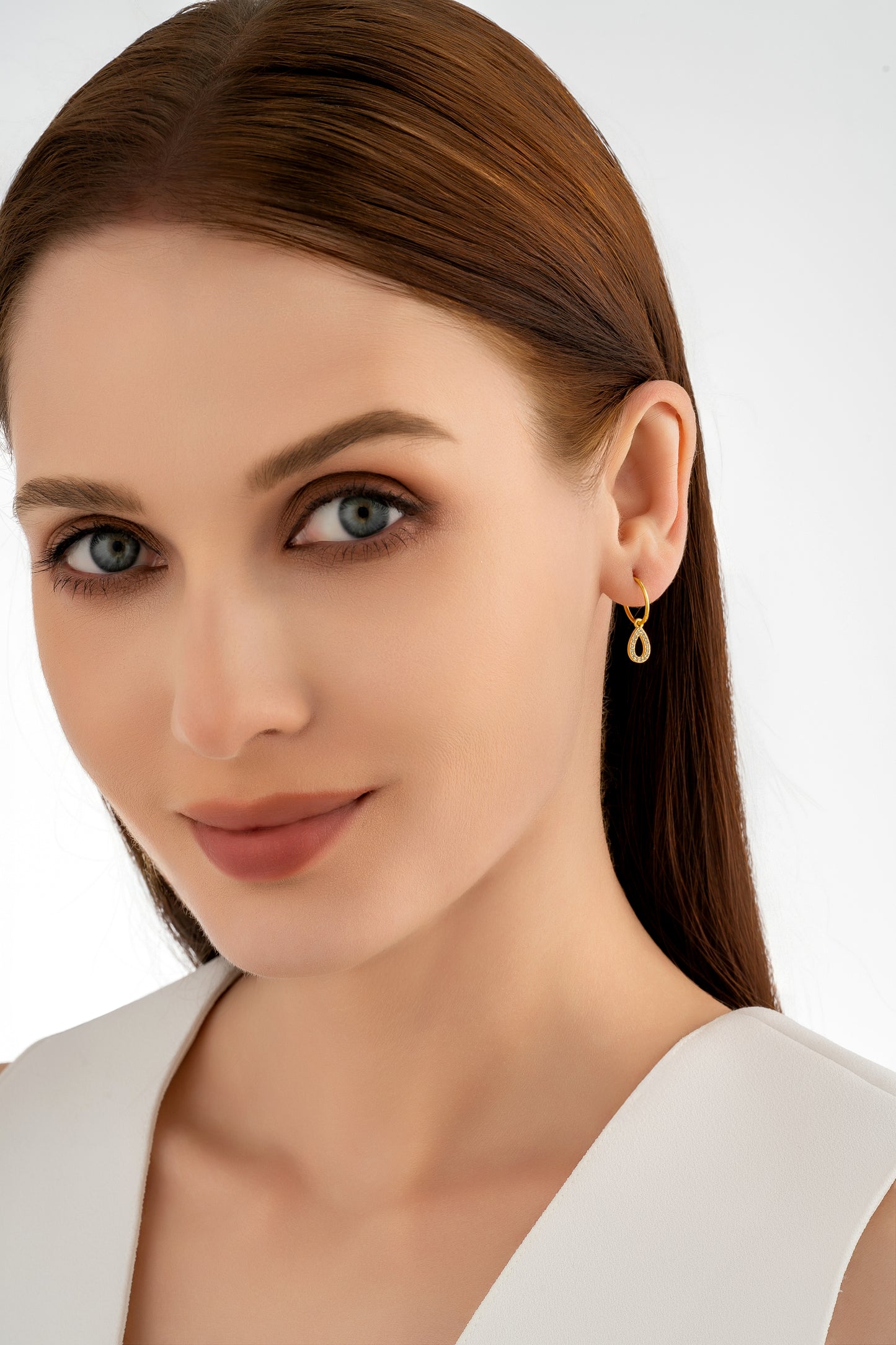 Gold Waterdrop Charm Earrings