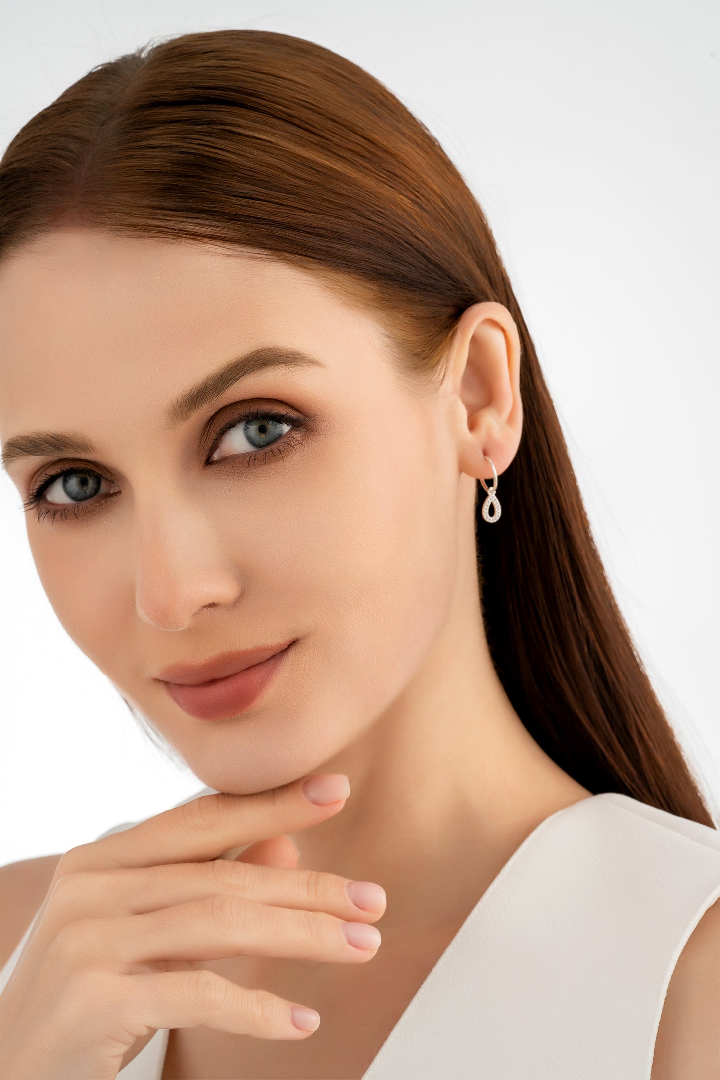Silver Waterdrop Charm Earrings