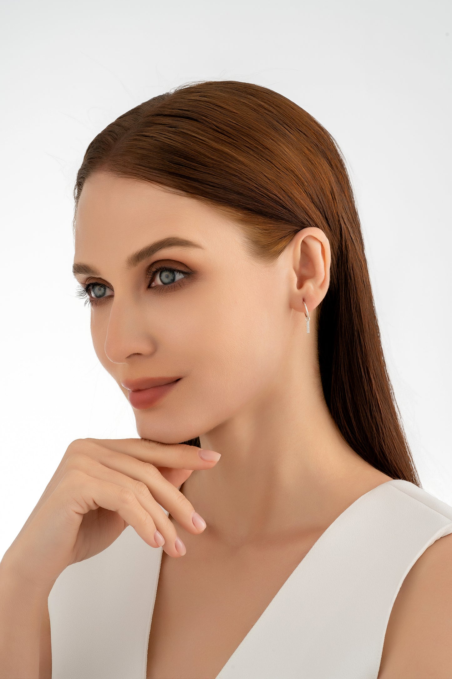 Silver Sparkle Bar Charm Earrings