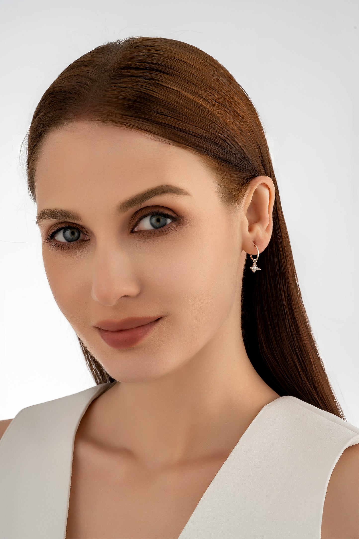 Silver Butterfly Charm Earrings