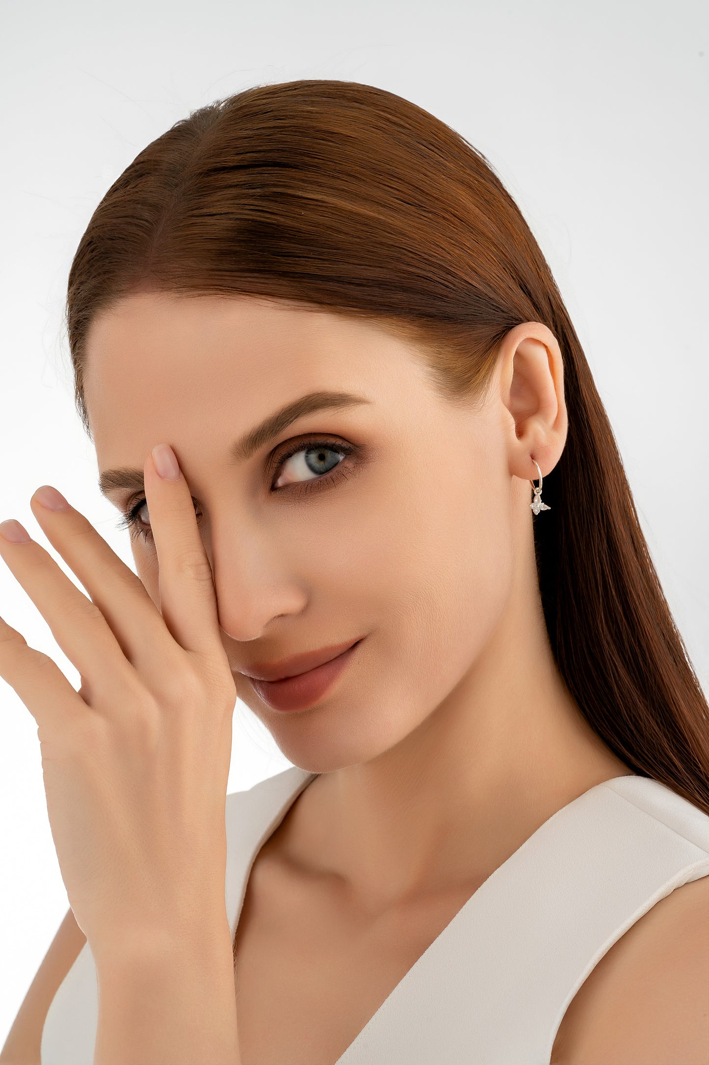 Silver Butterfly Charm Earrings