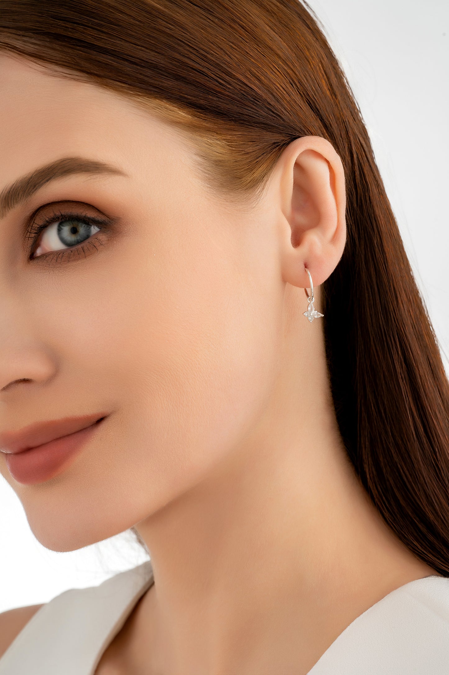 Silver Butterfly Charm Earrings